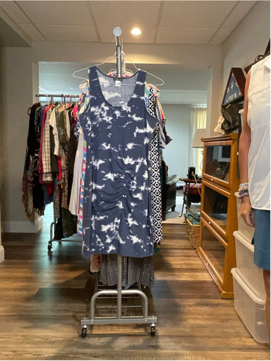 VENUS Dresses & Skirts - Women's Venus Blue & White Tie-Dye Tank Dress L